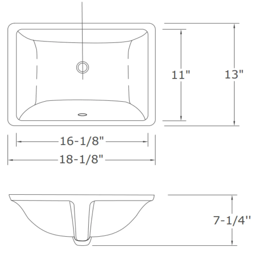 SPEC SHEET CERAMIC SINK 1611
