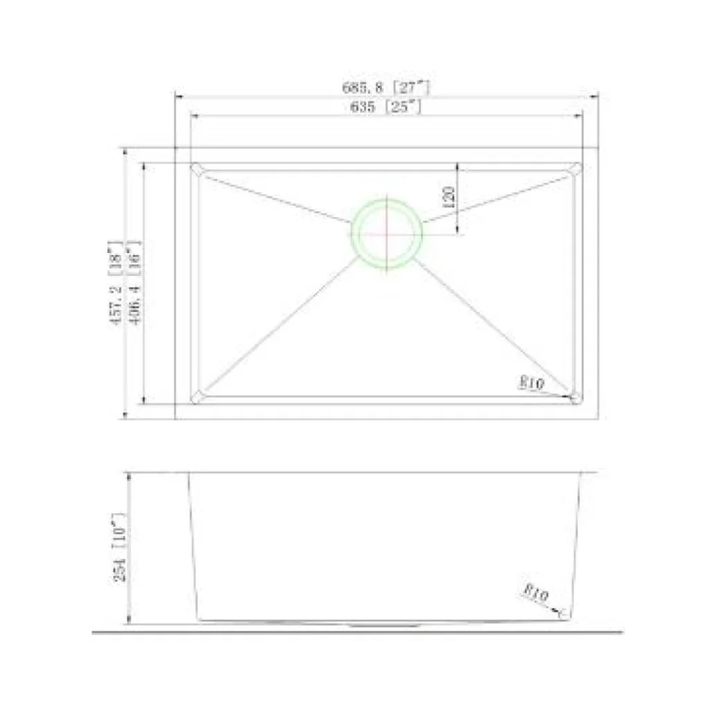 SPEC SHEET SINK 2516HMR 16